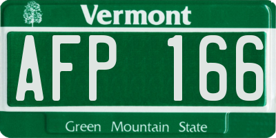 VT license plate AFP166