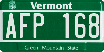 VT license plate AFP168