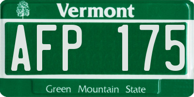 VT license plate AFP175