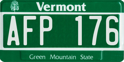 VT license plate AFP176
