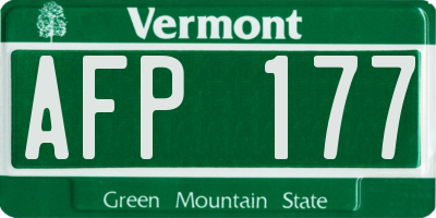 VT license plate AFP177