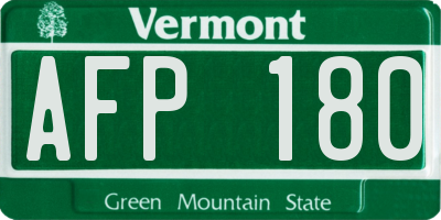 VT license plate AFP180