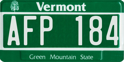 VT license plate AFP184