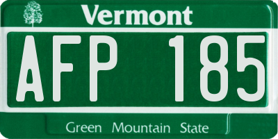 VT license plate AFP185