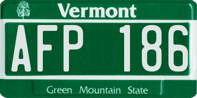 VT license plate AFP186