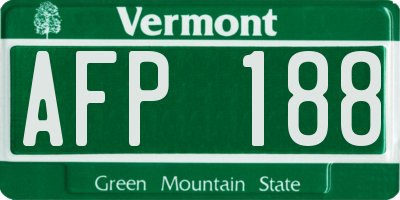 VT license plate AFP188