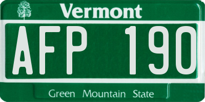 VT license plate AFP190