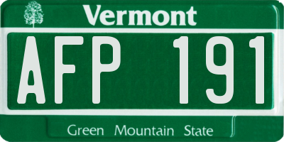 VT license plate AFP191