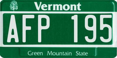 VT license plate AFP195