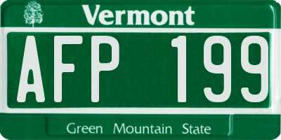 VT license plate AFP199