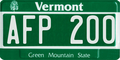 VT license plate AFP200