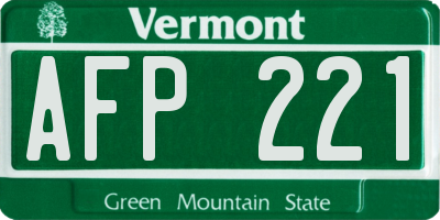 VT license plate AFP221