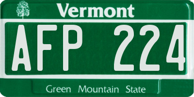 VT license plate AFP224