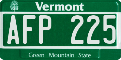 VT license plate AFP225