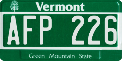 VT license plate AFP226