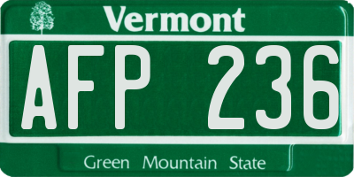 VT license plate AFP236