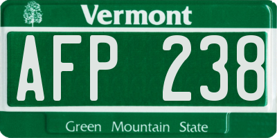 VT license plate AFP238