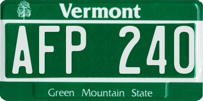 VT license plate AFP240