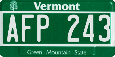 VT license plate AFP243