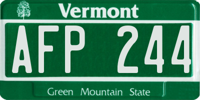 VT license plate AFP244