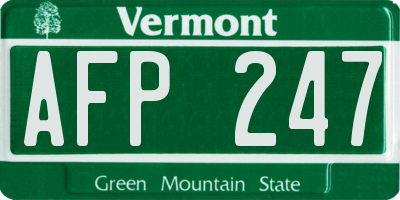 VT license plate AFP247