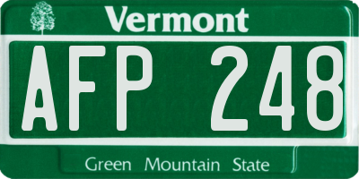 VT license plate AFP248