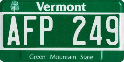 VT license plate AFP249