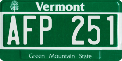 VT license plate AFP251