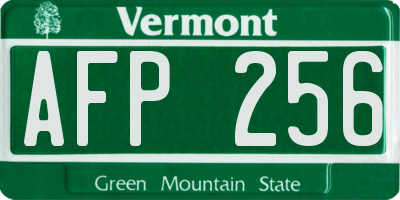 VT license plate AFP256