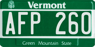 VT license plate AFP260