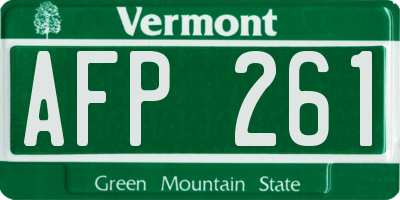 VT license plate AFP261