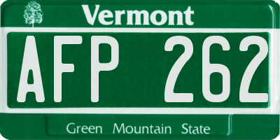 VT license plate AFP262