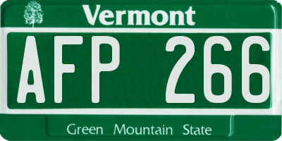 VT license plate AFP266