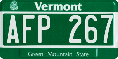 VT license plate AFP267