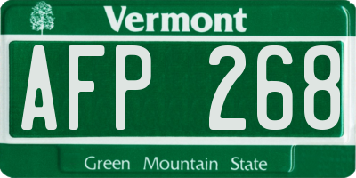 VT license plate AFP268