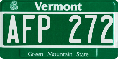 VT license plate AFP272