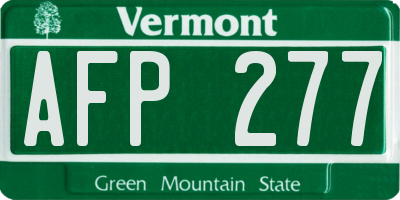 VT license plate AFP277