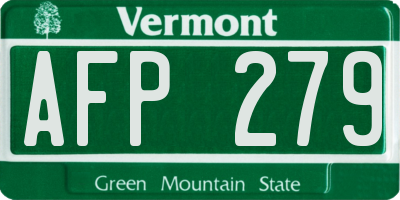 VT license plate AFP279