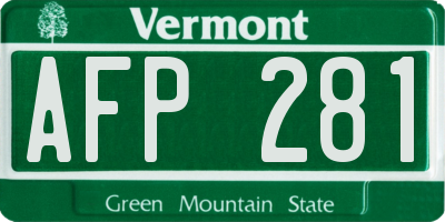 VT license plate AFP281
