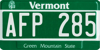 VT license plate AFP285