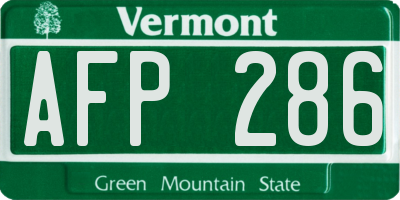 VT license plate AFP286