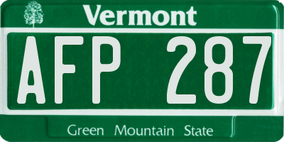 VT license plate AFP287