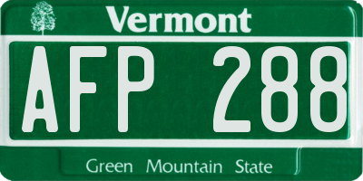 VT license plate AFP288