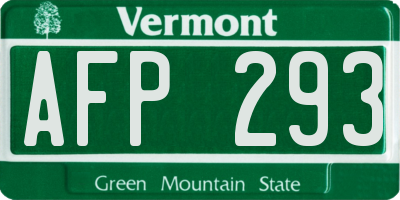 VT license plate AFP293