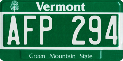 VT license plate AFP294
