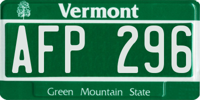 VT license plate AFP296