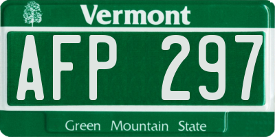 VT license plate AFP297