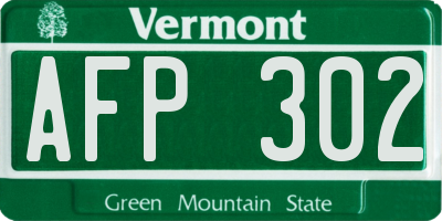 VT license plate AFP302