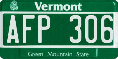 VT license plate AFP306
