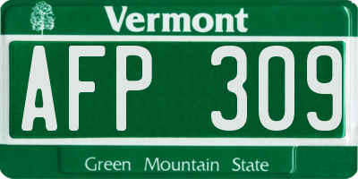 VT license plate AFP309